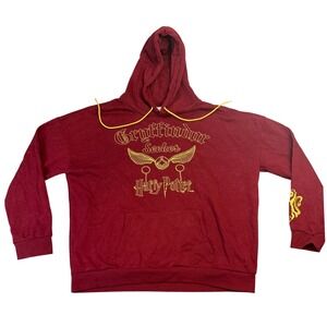 Harry Potter Gryffindor Seeker Hoodie Burgundy Gold Graphic XL Mens Womens